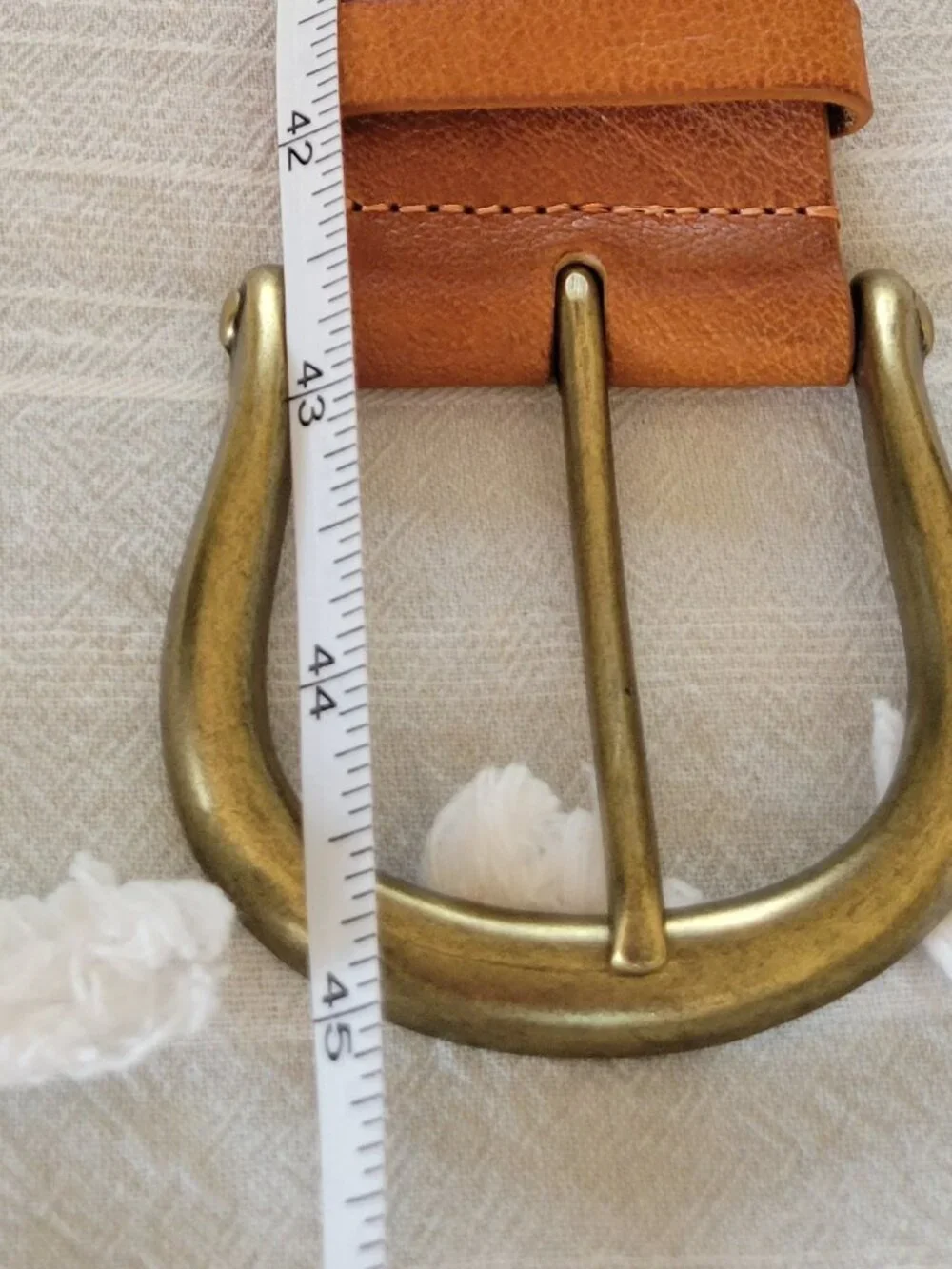 Boho Wide Multi-Strand Leather O-Ring Belt Cognac Brown Brass Hippie Chic